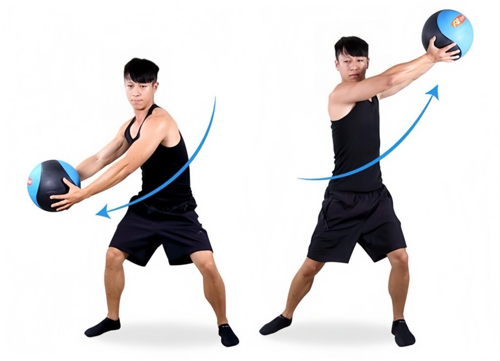 藥球旋轉投擲動作示範